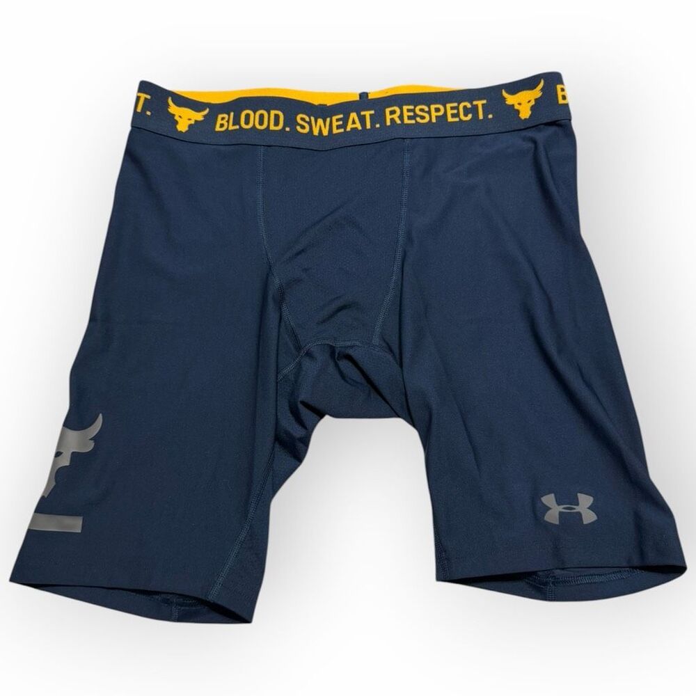 Under Armour x Project Rock HeatGear Compression Shorts Mens size M 1353900-408